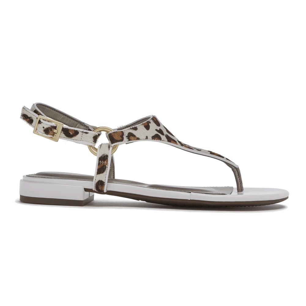 Rockport Women's Total Motion Zosia Thong Sandals - White - USA (2461VYSTR)